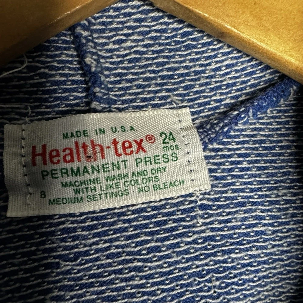 Vintage‎ Heathtex Baby Girls Jacket With Hood 1970s Size 24 Month Blue Elephant